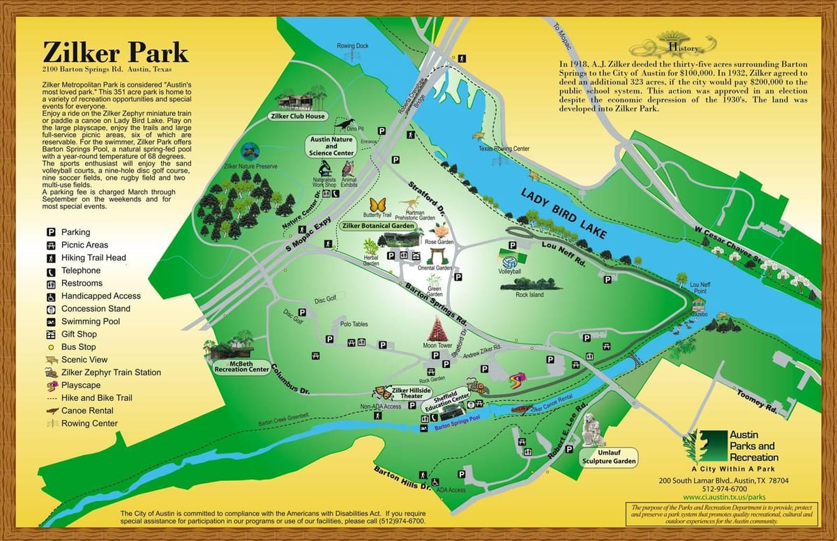 карта на Zilker Остин